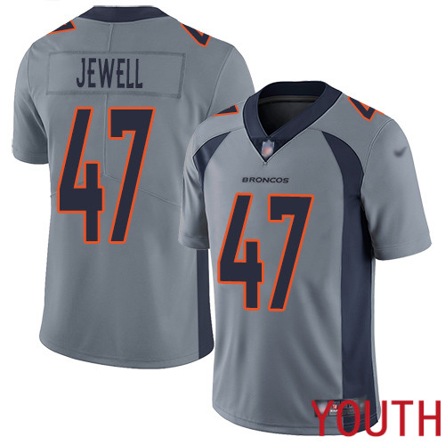 Youth Denver Broncos #47 Josey Jewell Limited Silver Inverted Legend Football NFL Jersey->youth nfl jersey->Youth Jersey